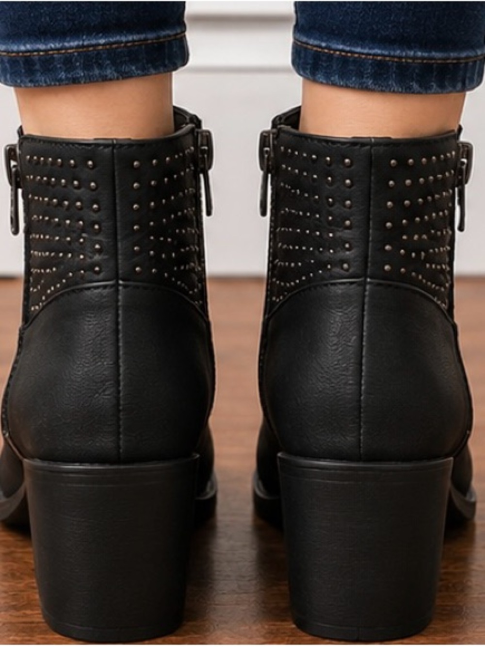 Lucky Brand Black Ankle Booties with Perforated Design size 6